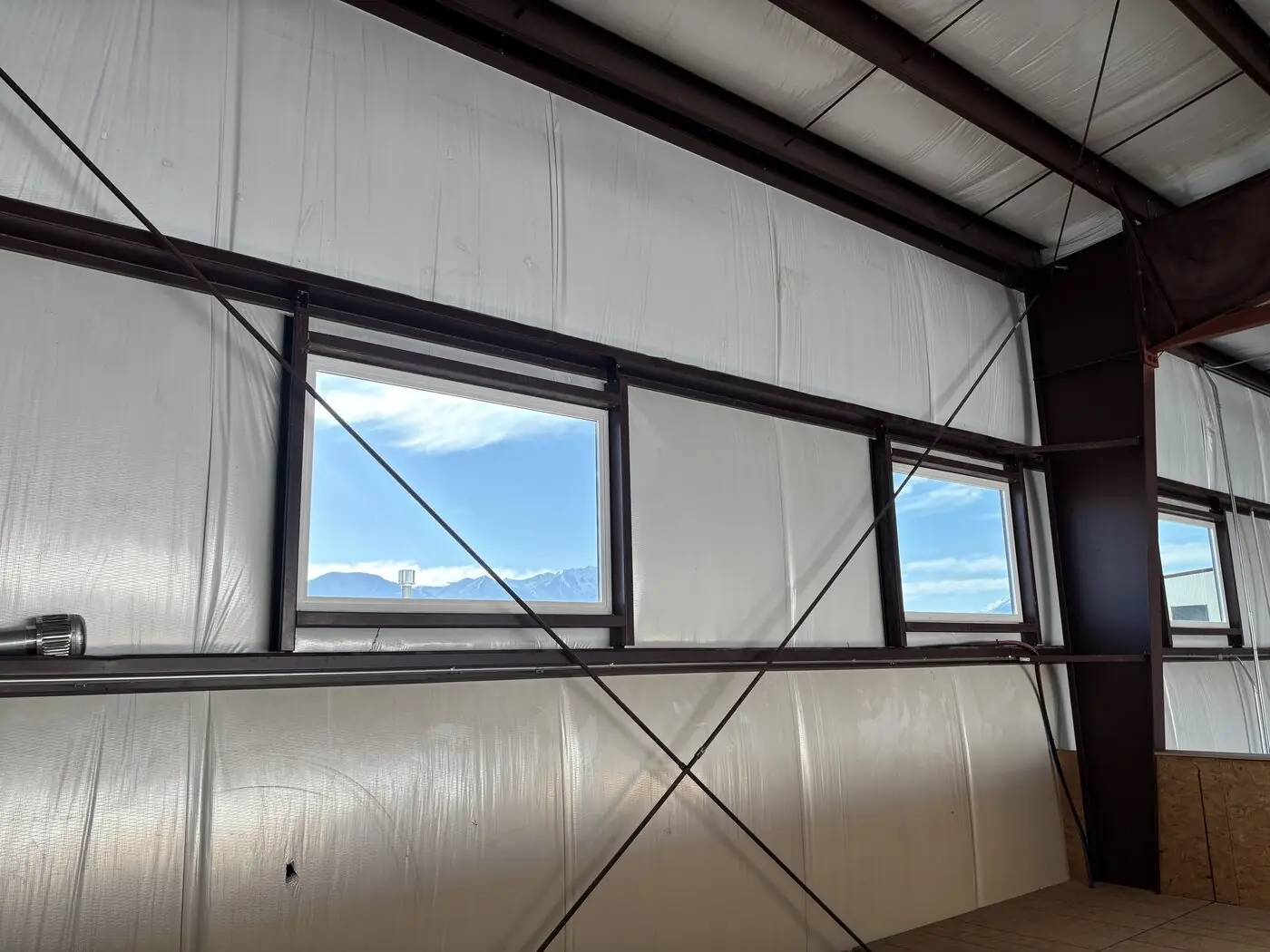 Steel building interior framing with liner panels Utah County