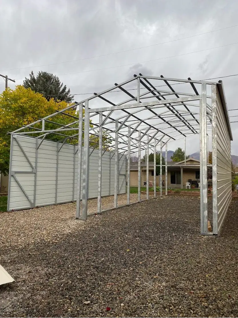 Steel building frame engineered for Northern Utah snow and seismic loads